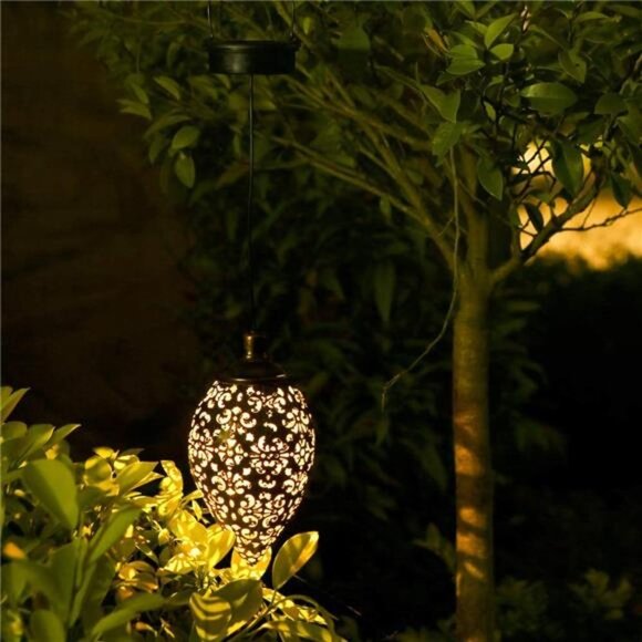 Hanging Solar Lights Tomshine Solar Lantern LED Garden Lights Metal Lamp - Picture 5 of 6